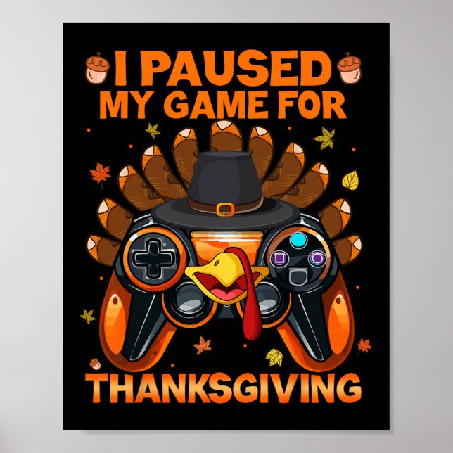 Fall Gaming Controller Türkei Funny Boy Kids Poster (Vorne)