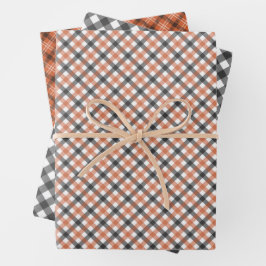 Fall Gingham Colors, Wrapping Paper Sheets Geschenkpapier Set
