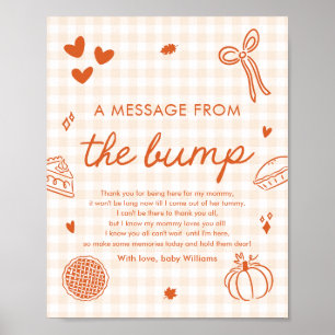 Fall Gingham Cutie Pie Eine Nachricht vom Babybauc Poster