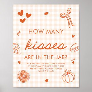 Fall-Gingham-Cutie-Pie-Ratspiel: Wie viele Küsse? Poster