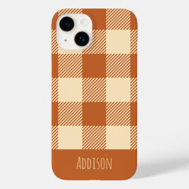 Fall Gingham Pattern Personalisiert Case-Mate iPhone 14 Hülle