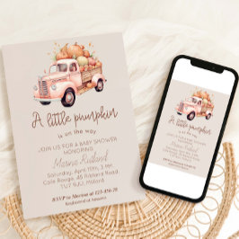 Fall Girl Baby Dusche Pink Pumpkin Truck Einladung