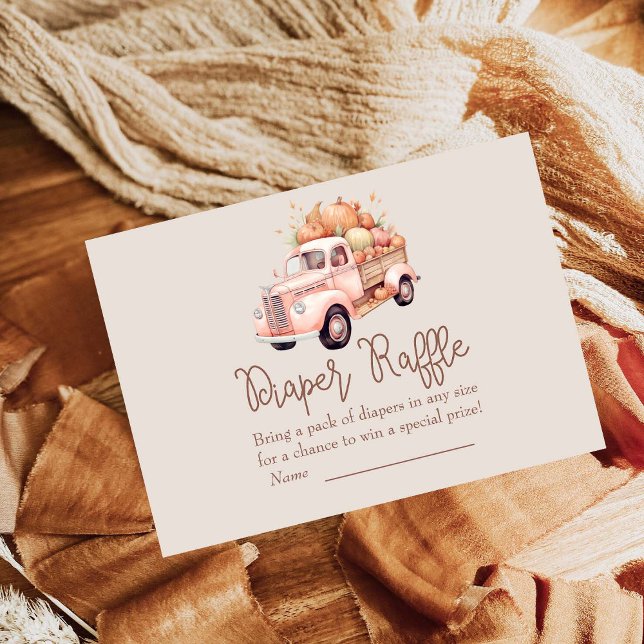 Fall Girl Baby Duwer Pumpkin Truck Windeln Raffel Begleitkarte (Von Creator hochgeladen)