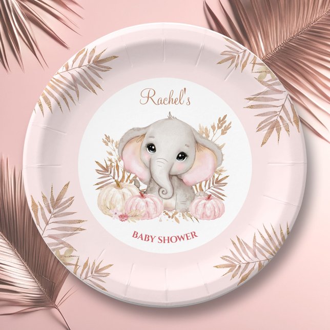 Fall Girl Babydusche Teller (Fall Girl Baby Shower Paper Plates)