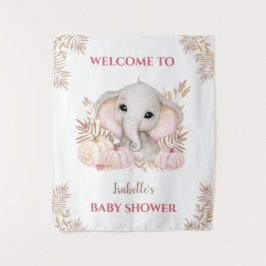 Fall Girl Elephant Babydusche Begrüßungszeichen Wandteppich