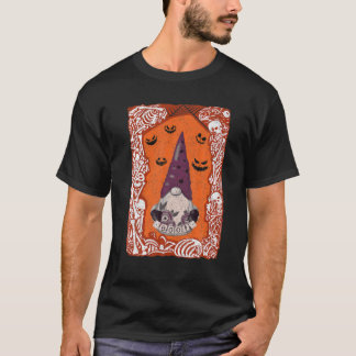 Fall Gnome Halloween Pumpkin Ghost Castle Spider G T-Shirt