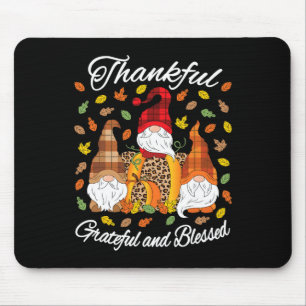 Fall Gnome Kariert Leopard Pumpkin Erntedank Bles Mousepad