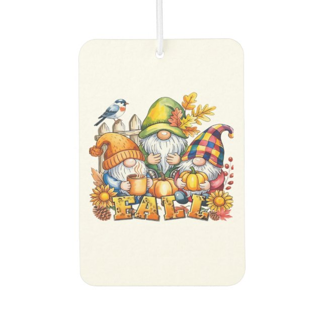 Fall Gnomes Sublimation Autumn Love Classic T-Shir Autolufterfrischer (Vorderseite)