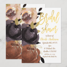 Fall Gold Brautparty Fett Blume Modernes Floral