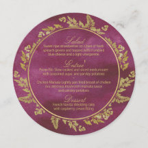 Fall Gold und Cranberry Round Menu