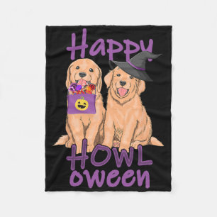 Fall Golden Retriever Liebt Halloween Happy Howl- Fleecedecke