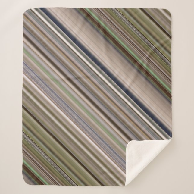 Fall Grass Brown und Grünstreifen Sherpadecke (Vorderseite)