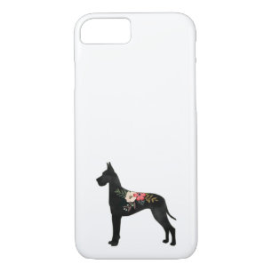 Fall Great Dane Dog Breed Boho Floral Silhouette C Case-Mate iPhone Hülle