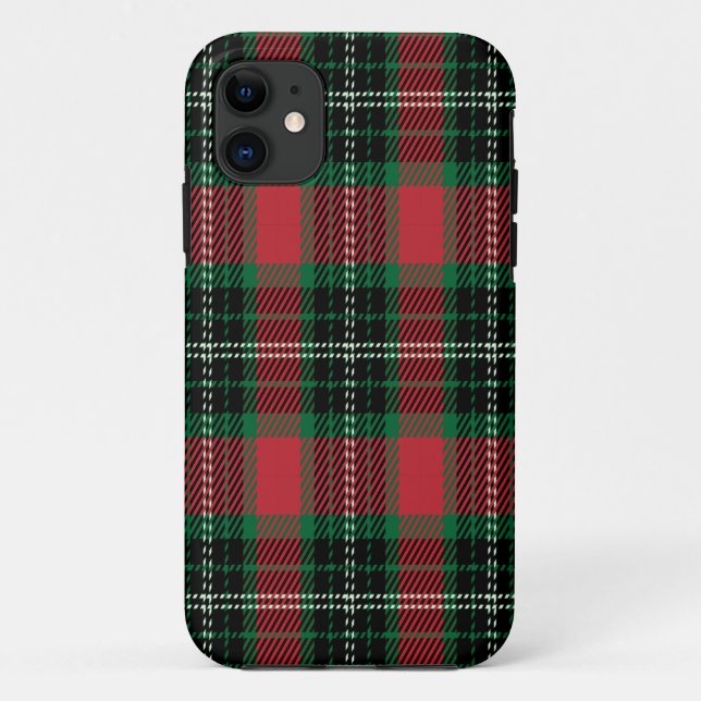 Fall Green & Red Tartan Case-Mate iPhone Hülle (Rückseite)