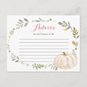 Fall Greenery Floral Pumpkin Ratenkarte Begleitkarte