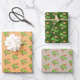 Fall Greenery Leaf Autumn Pumpkin Pie Geschenkpapier Set