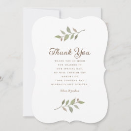 Fall Greenery Minimalistisch Botanische Hochzeit Dankeskarte