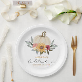 Fall Greenery Pumpkin Sonnenblumen Brautparty Pappteller