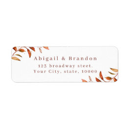 Fall Greenery Rustic Wedding Return Label