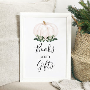Fall Greenery White Pumpkin Bücher und Geschenke Z Poster