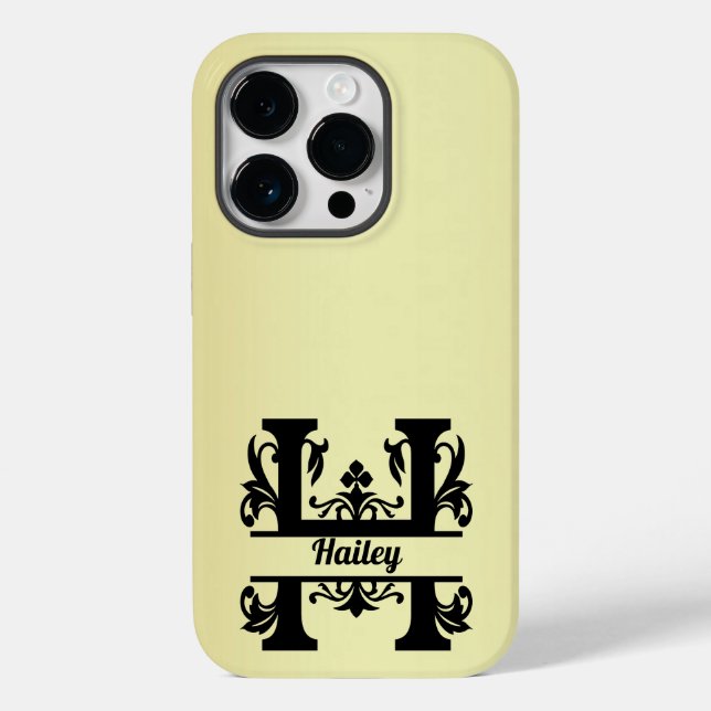 Fall Haileys Split Monogram Case-Mate iPhone 14 Pro Hülle (Rückseite)