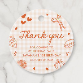 Fall Hand Drawn A Little Cutie Pie 1st Birthday Geschenkanhänger