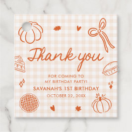 Fall Hand Drawn A Little Cutie Pie 1st Birthday Geschenkanhänger