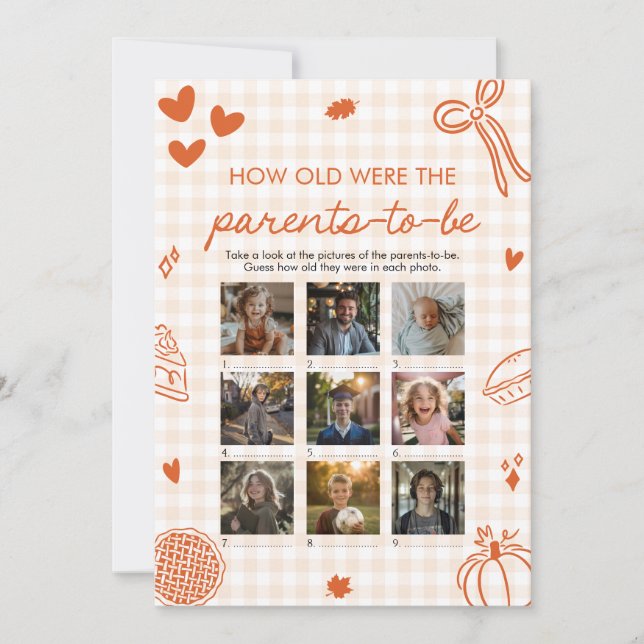 Fall Hand gezeichnet, wie alt waren die Eltern Spi Einladung (Vorderseite)