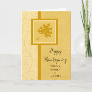 Fall Happy Thanksgiving Nephew und seine Ehefrau Feiertagskarte