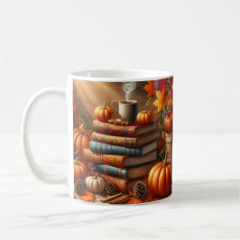 Fall Harvest Books & Pumpkin Coffee Mug Wrap Kaffeetasse