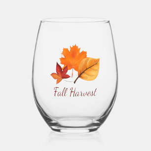 Fall Harvest Leaves Weinglas Ohne Stiel