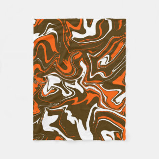 Fall Harvest Melt Orange Brown und White Fleecedecke