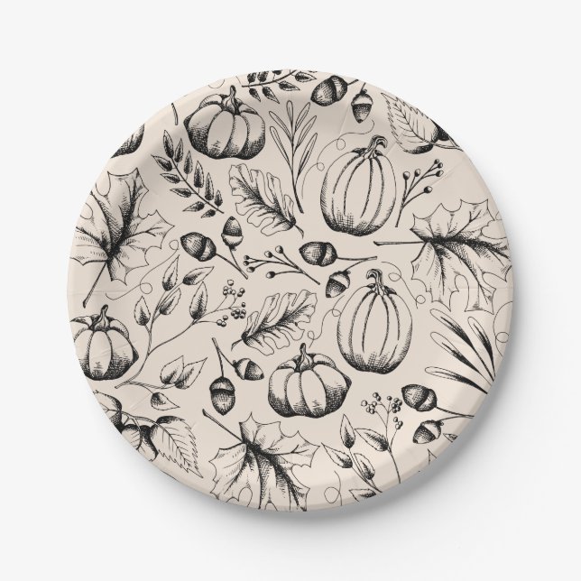 Fall Harvest Pumpkin Pappteller (Vorderseite)