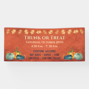 Fall Harvest Pumpkin Trunk oder Leckerei Banner