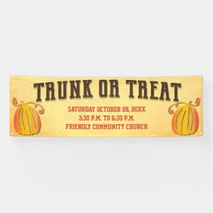 Fall Harvest Pumpkin Trunk oder Leckerei Event Banner