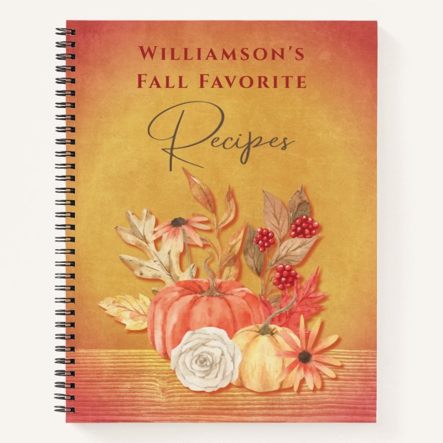 Fall Harvest Pumpkins Family Erntedank Rezepte Notizbuch (Vorderseite)