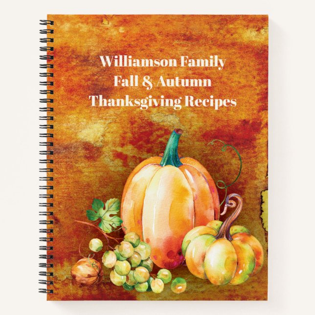 Fall Harvest Pumpkins Family Erntedank Rezepte Notizbuch (Vorderseite)