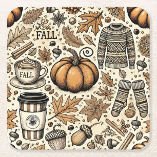 Fall Harvest Rechteckiger Pappuntersetzer