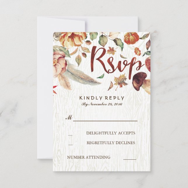 Fall Harvest Rustic Wedding Rsvp (Vorderseite)