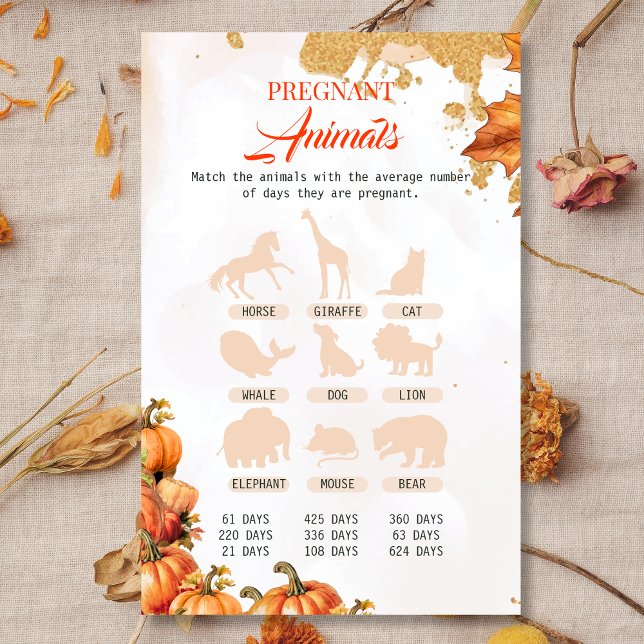 Fall Harvest Schwangere Tiere Baby Showspiel (Von Creator hochgeladen)