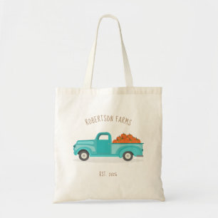 Fall Harvest Vintag Blue Truck Personalisiert Tragetasche
