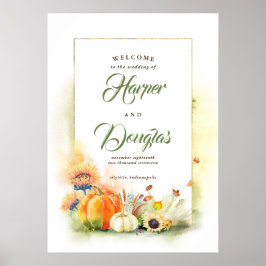Fall Harvest Wedding Welcome Sign Poster