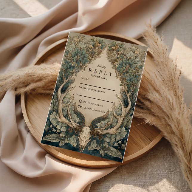 Fall Harvest Woodland Wedding RSVP Karte (Von Creator hochgeladen)