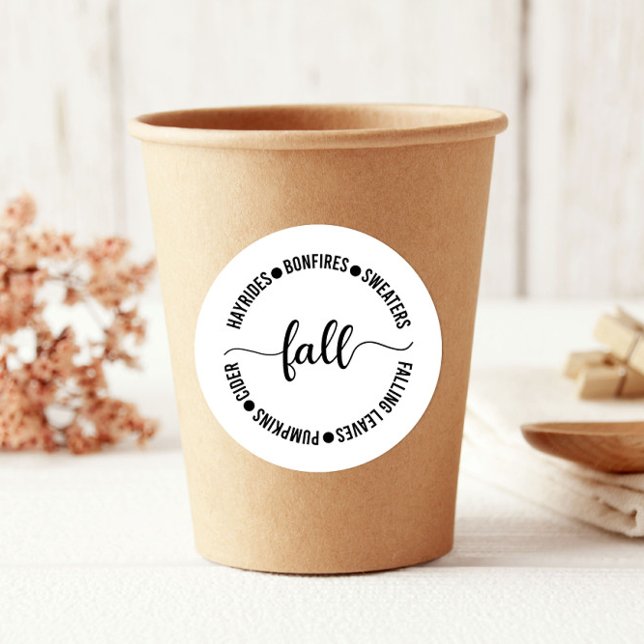 Fall Hayrides Bonfire Cider Erntedank Runder Aufkleber (Von Creator hochgeladen)