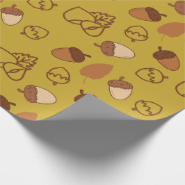 Fall Hazelnut Nahtlose Wrapping Paper mit Blätter Geschenkpapier