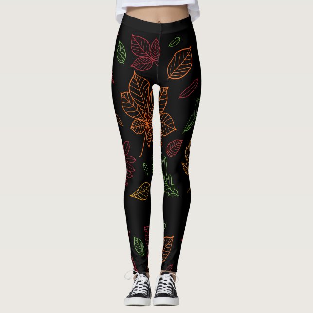 Fall-/Herbst-Blätter Leggings (Vorderseite)