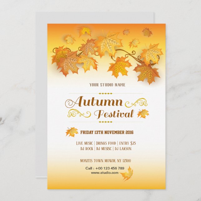 Fall-/Herbst-Festival-Flyer Einladung (Vorne/Hinten)