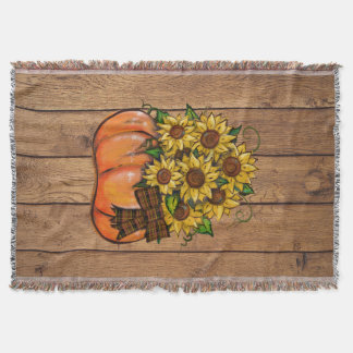 Fall-Herbst-Kürbis mit Sonnenblumen Decke