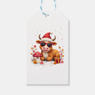 Fall Highland Cow Pumpkin Bow Christmas Girls Kids Geschenkanhänger