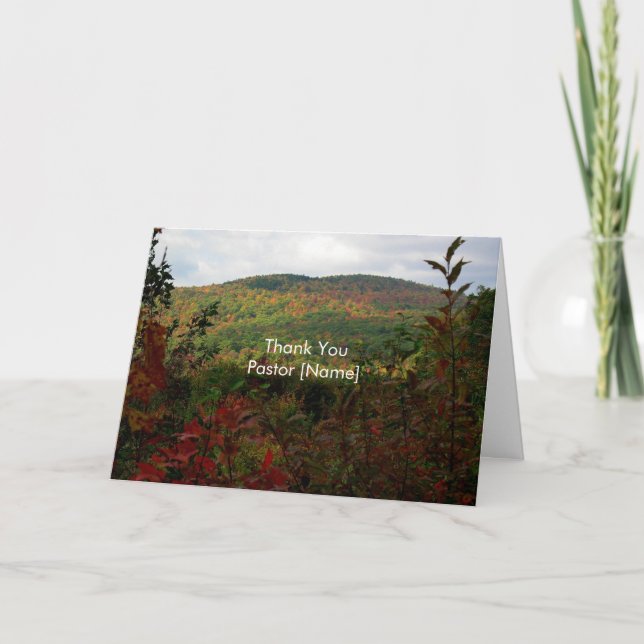 Fall Hills Landschaft Pastor Wertungskarte Dankeskarte (Vorderseite)